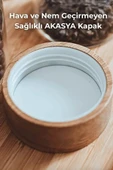 6'lı Akasya Kapaklı Cam Baharatlık Seti 300 ML 16 Adet Etiket Hediye M70913 - 5