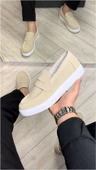 ET180 Estilo X Bağcıksız Süet Erkek Günlük Spor Klasik Ayakkabı BT - Krem - 2