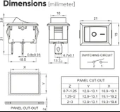 KCD1-101 Işıksız SPST 2Pin On-Off Mini Aç Kapa Anahtar Kırmızı 250V/6A - 200 Adet thumbnail 5