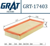 Grat 18107  HAVA FİLTRESİ AVENSIS 97-02 1.6 1.8 2.0 CARINA E 97- - 1