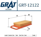 Grat 12122  Hava Filtresı 407 / C5 C6 1.8 16V 2.0 2.2 3.0 V6 3.0 16V - 1