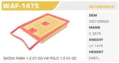 Winkel WAF -1475  HAVA FİLTRESİ POLO IV 9N 02- POLO 14- / A1 - 1