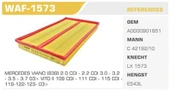 Winkel WAF -1573  HAVA FİLTRESİ VIANO W639 03- VITO W639 03- - 1