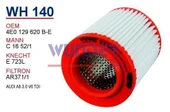 Wunder WH140 HAVA FİLTRESİ - AUDİ A8 02-10 - - 1