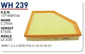 Wunder WH239 HAVA FİLTRESİ - BMW 1-2-3-4 SERİE (F20-21-22-23-30-3 - 1