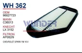 Wunder WH362 Wh362 Hava Filtresi - Chevrolet Spark Y.M 16 V 540128199 - 1