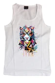 fame-stoned  Unisex Gri Kaplan Baskılı Sıfır Kol T-shirt - 1