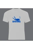 fame-stoned  Yüzme Dalış Swimming Baskılı Unisex %100 Pamuk Beyaz T-shirt - 1