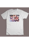 fame-stoned  Stray Kids K-pop Müzik Grubu Baskılı Unisex %100 Pamuk Beyaz T-shirt thumbnail 1