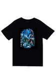 fame-stoned  One Piece Anime Baskılı Unisex %100 Pamuk Siyah T-shirt - 1