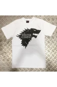 fame-stoned  Game Of Thrones Baskılı Unisex %100 Pamuk Beyaz T-shirt thumbnail 1