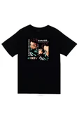 fame-stoned  Demon Slayer Tanjiro Kamado Anime Baskılı Unisex %100 Pamuk Siyah T-shirt thumbnail 1