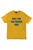 fame-stoned  Fuck You Fucking Fuck Baskılı Unisex %100 Pamuk Beyaz T-shirt - 2