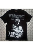 fame-stoned  Tupac Baskılı Unisex %100 Pamuk Siyah T-shirt thumbnail 1