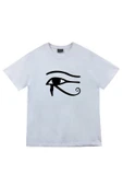 fame-stoned  Ra'nın Gözü Baskılı Unisex %100 Pamuk Mavi T-shirt - 5