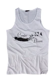 fame-stoned Carpe Diem Baskılı Sıfır Kol T-shirt - 1