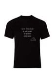 fame-stoned  Baskılı Unisex %100 Pamuk Siyah T-shirt - 1
