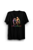 fame-stoned  Coldplay Baskılı Unisex %100 Pamuk Siyah T-shirt - 1