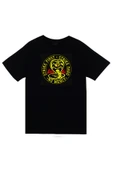 fame-stoned  Cobra Kai Dizi Baskılı Unisex %100 Pamuk Siyah T-shirt - 1
