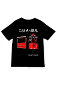 fame-stoned  İstanbul Baskılı Unisex %100 Pamuk Siyah T-shirt thumbnail 1