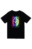 fame-stoned  Aslan Baskılı Unisex %100 Pamuk Siyah T-shirt thumbnail 1