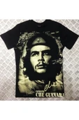 fame-stoned  Che Guevara Baskılı Unisex %100 Pamuk Siyah T-shirt thumbnail 1
