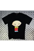 fame-stoned  Family Guy Baskılı Unisex %100 Pamuk Siyah T-shirt thumbnail 1