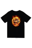 fame-stoned  Kaplan Baskılı Unisex %100 Pamuk Siyah T-shirt - 1