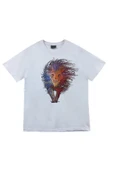 fame-stoned  Aslan Baskılı Unisex %100 Pamuk Beyaz T-shirt thumbnail 1
