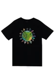fame-stoned  Unisex Siyah Baskılı T-Shirt - 1