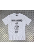 fame-stoned  Muhammed Ali Baskılı Unisex %100 Pamuk Beyaz T-shirt thumbnail 1