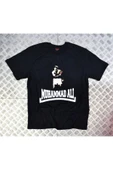 fame-stoned  Muhammed Ali Baskılı Unisex %100 Pamuk Siyah T-shirt thumbnail 1