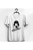 fame-stoned  Stoned Pulp Fiction Baskılı Unisex %100 Pamuk Beyaz T-shirt thumbnail 1