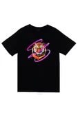 fame-stoned  Aslan, Hayvan Baskılı Unisex %100 Pamuk Siyah T-shirt - 1