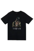 fame-stoned  Unisex Siyah Astraworld Travis Scott Baskılı T-shirt thumbnail 1