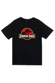 fame-stoned  Unisex Siyah Jurassic Park Baskılı T-shirt thumbnail 1