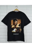 fame-stoned  Bruce Lee Baskılı Unisex %100 Pamuk Siyah T-shirt thumbnail 1