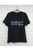 fame-stoned  Unisex Siyah Nota Baskılı T-shirt thumbnail 1