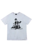 fame-stoned  Unisex Gri Charlie Chaplin Baskılı T-shirt thumbnail 1
