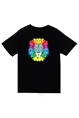 fame-stoned  Aslan Baskılı Unisex %100 Pamuk Siyah T-shirt - 1