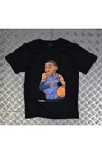 fame-stoned  Unisex Siyah Oklahoma - Russell Westbrook Baskılı T-Shirt thumbnail 1