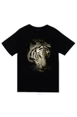 fame-stoned  Aslan Baskılı Unisex %100 Pamuk Siyah T-shirt thumbnail 1