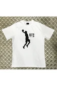 fame-stoned  Lebron James Baskılı Unisex %100 Pamuk Beyaz T-shirt thumbnail 1