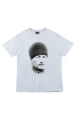 fame-stoned  Gazi Mustafa Kemal Atatürk Baskılı Unisex %100 Pamuk Beyaz T-shirt thumbnail 1