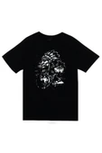 fame-stoned  Kızılderili Baskılı Unisex %100 Pamuk Siyah T-shirt - 1