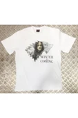 fame-stoned  Game Of Thrones Baskılı Unisex %100 Pamuk Beyaz T-shirt thumbnail 1