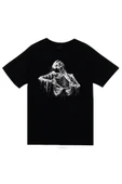 fame-stoned  Unisex Siyah İskelet Rib Cage Kurukafa Baskılı T-shirt thumbnail 1