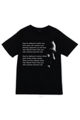 fame-stoned  Gazi Mustafa Kemal Atatürk Baskılı Unisex %100 Pamuk Siyah T-shirt thumbnail 1
