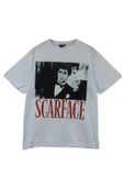fame-stoned  Scarface Baskılı Unisex %100 Pamuk Beyaz T-shirt thumbnail 1