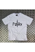 fame-stoned  Unisex Beyaz Relax Baskılı T-shirt thumbnail 1